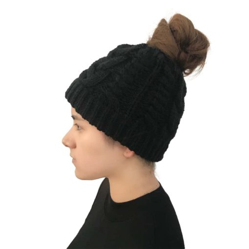 Knitted Ponytail Beanie 1